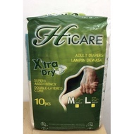 [Unisex] Hicare Xtra Dry Adult Diapers 10pcs (Size: M/L)
