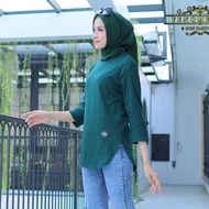 KAOS LENGAN 7/8 WANITA //KAOS POLOS ATASAN OVAL LENGAN 7/8 TERBARU // ATASAN HIJABTRENDY// ATASAN PO