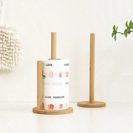1pc, Wooden Paper Towel Dispenser Holder, Roll Paper Holder, Freestanding Paper Towel Roll Stand, Ti