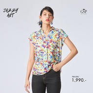 GSP Womans shirt Jazzy Art เสื้อผู้หญิง แขนล้ำ สีสดใส PBA2BU