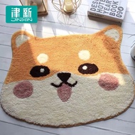 津新 地毯 可爱卡通撸猫感卧室客厅地毯沙发茶几榻榻米飘窗垫 仿羊绒 可爱柴犬 40x60厘米