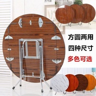 Simple Household Round Dining Table Folding Folding Dining Table Solid Wood Small Apartment Dining T