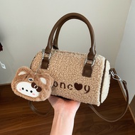 Niche Lamb Wool Fluffy Bag 2025 New Versatile Crossbody Bag Fluffy Bag Women's Handheld Pillow Bag O
