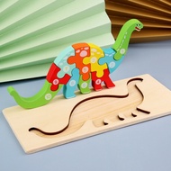 GeeToy Mainan Edukasi 3D Mainan Hewan Dinosaurus Jigsaw Puzzle Kayu