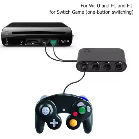 4 Ports Game Converter for GameCube GC Controller USB Adapter for Wii U and PC and Fit for Nintend S