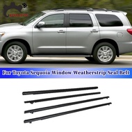 For Toyota Sequoia  2007 08 09 10 11 12 13 14 15 16 17 18 19 20 Side Chrome Window Rubber Weatherstr