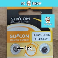 [YC+] 4pcs ORIGINAL SUNCOM 377 626 AG4 LR626 LR66 SR626 Cell Button Battery Watch Replace Jam Tangan