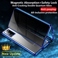 case Samsung S20 S20+ S20FE S20 Ultra S21 S21+ S21 Ultra Note20 Note 20 Ultra Note20+ Casing Metal Magnetic Anti-Peep Double-sided Glass Cover Privacy Protective Case