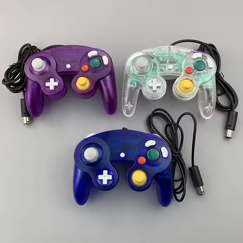 Transparent for GameCube For NGC Gamepad One Button Wired Game Controller Joystick for NGC Game Cons