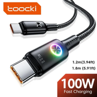 Toocki LED Display 100W PD3.0 Fast Charging Cable Type C to Type C Cable USB2.0 Transmission Data Cable For Samsung Huawei Xiaomi OPPO Mobile Phones