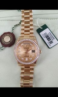 Rolex 男裝鑽石圈金裝勞力士 (黃金色) #118348 36mm