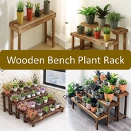 Wooden Bench Plant Rack Outdoor Planter Corridor HDB Wood