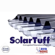 ZL Atap Transparan Solartuff UV Policarbonate Gelombang Seng Bening