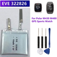 Baery For POLAR M430 M400 GPS Sports Watch High Quty Baery EVE322826  322826 190mAh Baery   Free Tools