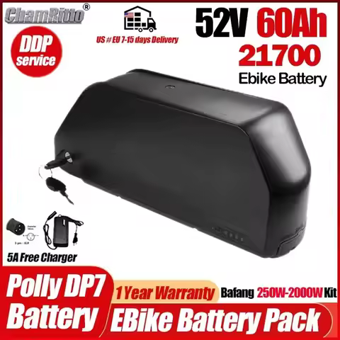 Electric Bike hailong DP7 Polly Battery 52V 2000w Chamrider 25 30 40ah 45ah 50ah 60ah Bafang 21700 E