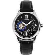 Orient Automatic Open Heart Diamond Accents Women's Black Leather Strap Watch RA-AG0019B10B