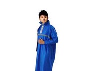 【一件式雨衣】單件式雨衣 閃耀亮面壓紋太空雨衣 4XL雙龍牌-海軍藍 領口反光條都加寬