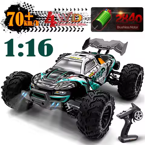 JJRC 1:16 4WD RC Car 70KM/H With Led Lights 2.4G Inductor Remote Control Off-Road Cars High Speed Br