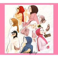 NEW airabeauty.shop Elegant Beautiful Hijabis Girls Journal Stickers Ladies Stiker Jurnal