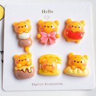 【Ready Stock】Winnie the Pooh Resin Diy Cream Glue Phone Case Hair Pin 维尼熊配件奶油胶手机壳发夹diy