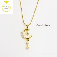 Necklace moon stainless gold