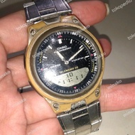 Arloji CASIO TELEMEMO 30 original analog second jam tangan NYALA