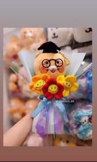 春植 花束 畢業公仔花束  畢業公仔  💐 畢業公仔花束    春植 /  APEACH / RYAN / TUBE  畢業公仔，韓國正品 畢業 花束 💎 PARTY Birthday Graduat