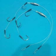 Perambut Steel Casting Tenggiri  3 & 2 Hooks + Umpan Kembong Mati + Umpan Hidup