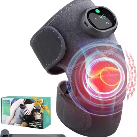 Heating Knee Massager, Knee Shoulder Elbow 3-in-1 Heating Vibration Massager, Portable Wireless Mass