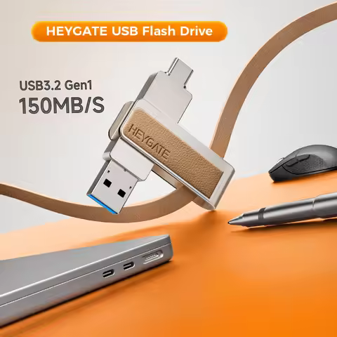 HEYGATE 2-in-1 USB 3.2 32GB-256GB Flash Drive 150MB/s High Speed OTG Pendrive Type-C Dual Interface 