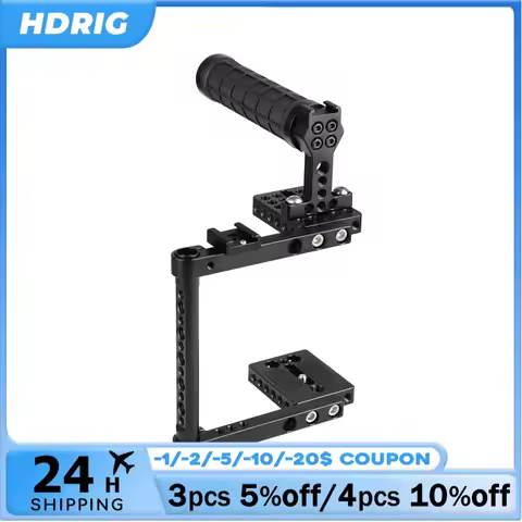 HDRIG DSLR Camera Cage Rubber Top Handle 2 Shoe Mounts For Canon 600D 700D 80D For Nikon D3200 Panas
