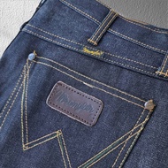 Wrangler กางเกงยีนส์ กระบอกใหญ่ ผ้าด้าน สี Midnight (กระดุม) ถ่ายจากสินค้าจริง