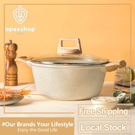 CAROTE Same Style Cosy Granite Non Stick Casserole Pot Large Capacity Soup Pot with Lid 24cm 28cm Co