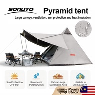 Sonuto Pyramid Camping Tent 4-6 Person Waterproof Windproof Outdoor Portable Khemah Perkhemahan Fami