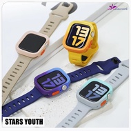 【Gradient Series】Silicone Watch Strap and Tpu Soft Case Compatible for Apple Watch Series 9 7 8 ultra SE 6 5 4 3 2 41mm 45mm 40mm 44mm 38mm 42mm for Smart Watch Ultra 2 49mm