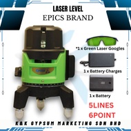5 line 6 points laser level,outdoor and indoor green laser line levelling