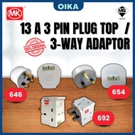 [AUTHENTIC] MK 13A 3-Pin Plug Top / 3-Way Adaptor | Heavy Duty | SIRIM Approved
