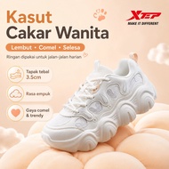 XTEP Women Cat Paw Casual Shoes White Shoes Breathable Shoes（Kasut Tinggi Tersembunyi/Casual Shoes）