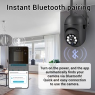Automatic Human Tracking 2PC Camera 5MP Bluetooth Security Cam 4X Zoom Color Night Vision