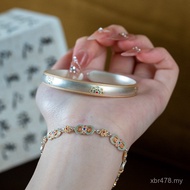 Bracelet Silver Enamel Colorful Opening Palace Full of Flowers New Chinese Style Chinese Style Heavy