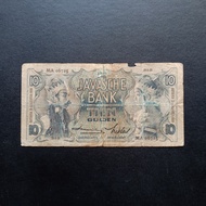 Uang Kertas Kuno 10 Tien Gulden Seri Wayang De Javasche Bank TP229