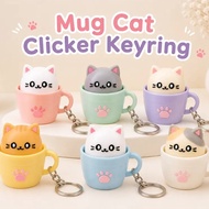 3D CLICKER Cat in Mug Keychain