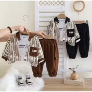 HONE BABY 3-in-1 Premium Imported Boys' Set 1-6 Years Chinese New Year Clothes Kids CNY Clothes Kid