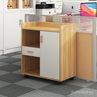 Locked Storage Cabinet Locker Office Drawer Low Cabinet Small Cabinet Wooden Movable Wheeled File Ca