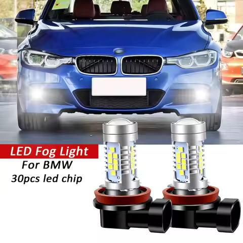 2X H8 H11 Led Fog Lights Bulb 1200LM 6000K White For BMW E92 F34 F31 F33 F83 F32 F82 F36 F10 F21 F45