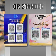 Custom QR Code Standee | Metal Sign with Bamboo Stand | Personalized Full-Color Print