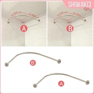 [Shiwaki3] Drilling- Extendable Corner Shower Curtain Rod with Glue Stainless Steel