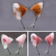 ✿ Women Realistic Long Furry Animal for Cat Ears Headband Lolita  Anime Hair Hoop Halloween Festival