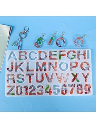 1入組水晶矽膠滴膠模具英文字母拼音DIY手工飾品吊墜模型
