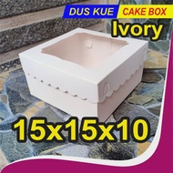 DUS 15x15x10 IVORY / CAKE BOX / DUS BOLU / dus kue ultah
